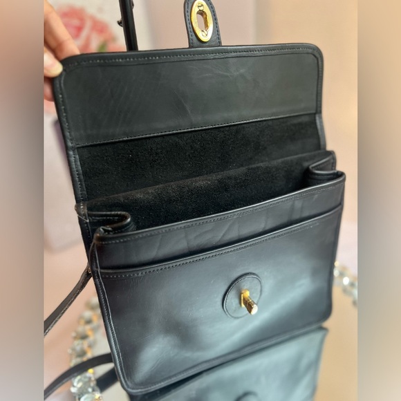 COACH vintage Willis Black Leather Top Handle Crossbody Bag 10.5x10x3.5” - Picture 12 of 16